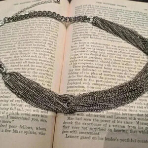 Vintage silvertone mesh  necklace